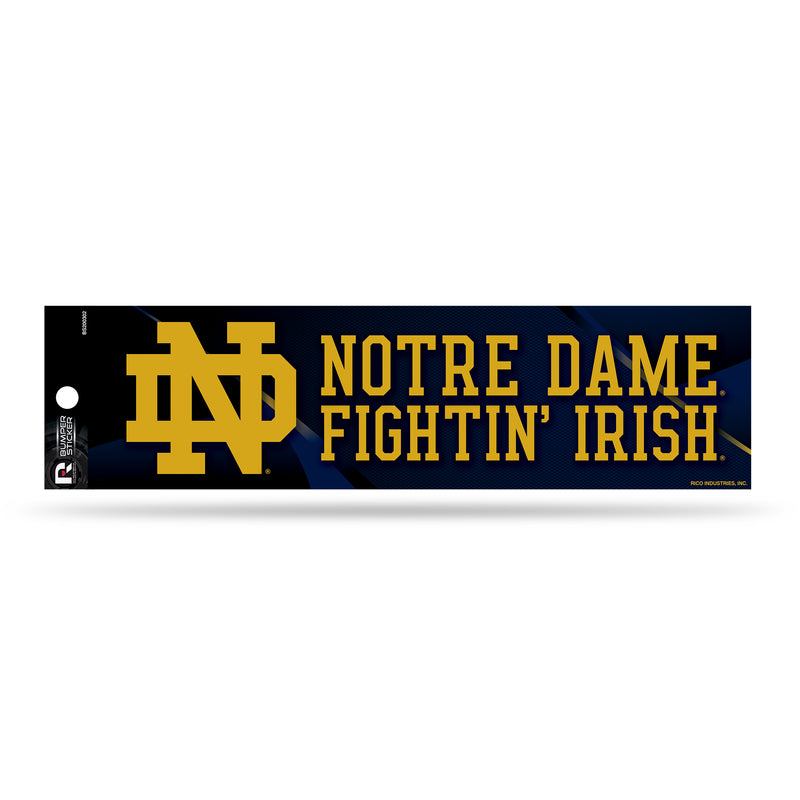 NCAA Notre Dame Fighting Irish 3" x 12" Car/Truck/Jeep Bumper Sticker By Rico Industries