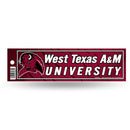 NCAA West Texas A&m Buffalos 3" x 12" Car/Truck/Jeep Bumper Sticker By Rico Industries