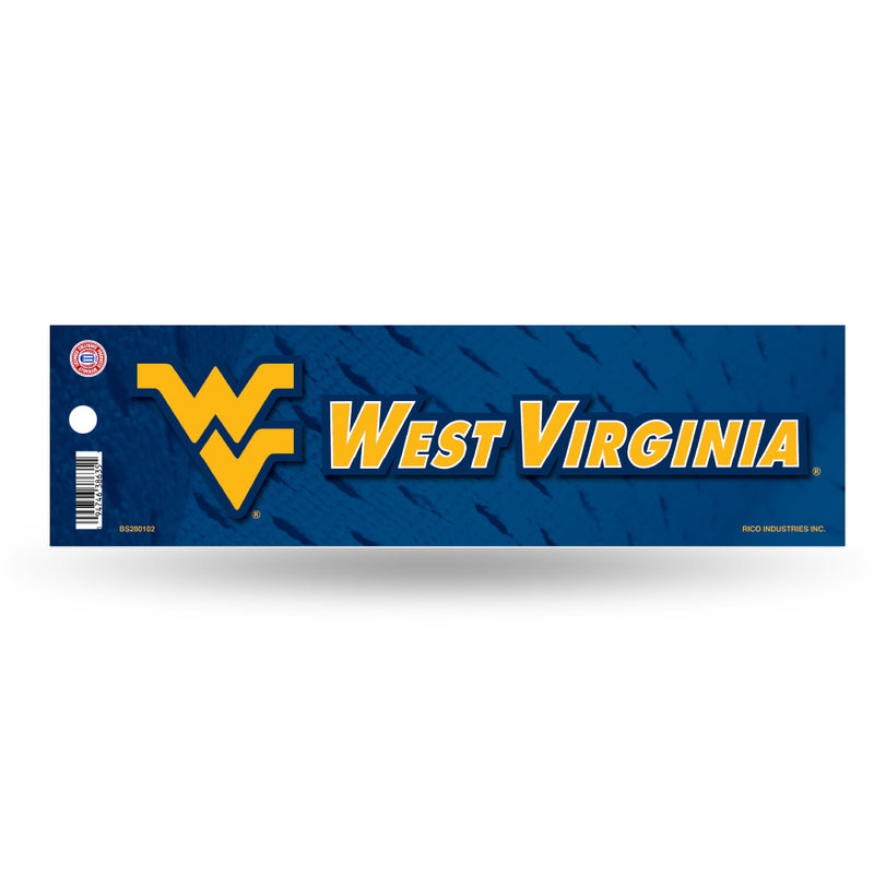 NCAA West Virginia Mountaineers 3" x 12" Car/Truck/Jeep Bumper Sticker By Rico Industries