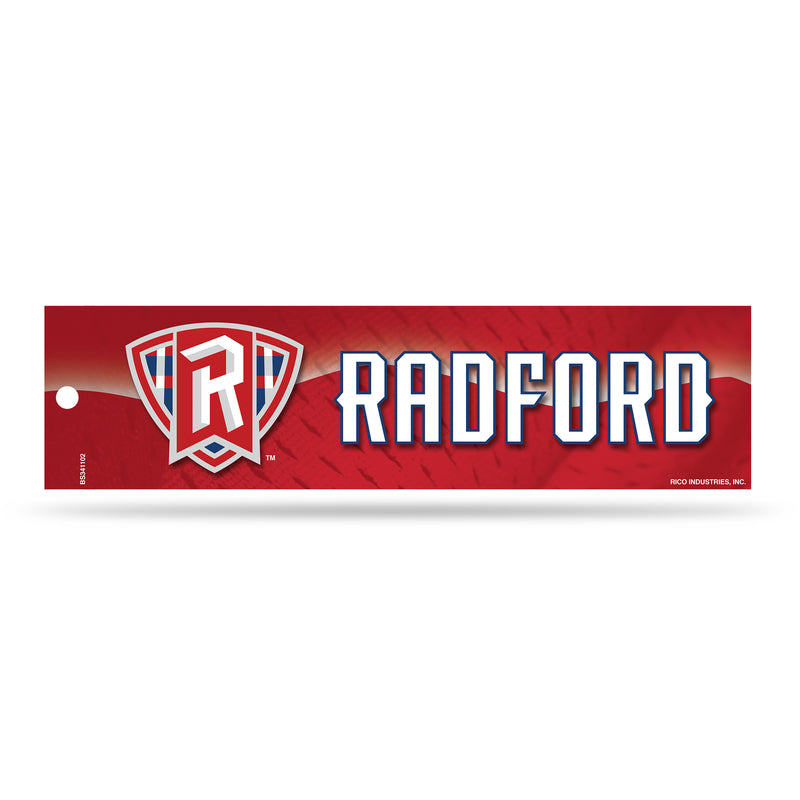 NCAA Radford  Highlanders 3" x 12" Car/Truck/Jeep Bumper Sticker By Rico Industries