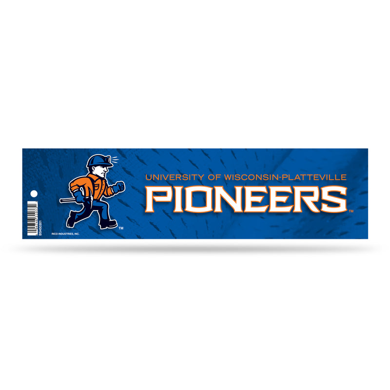 NCAA Wisconsin-Platteville Pioneers 3" x 12" Car/Truck/Jeep Bumper Sticker By Rico Industries
