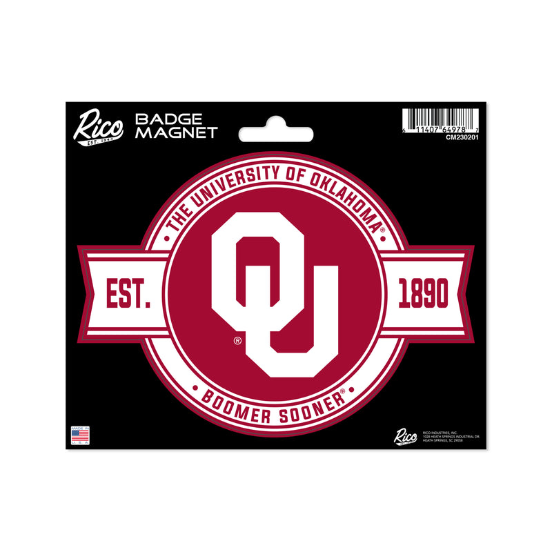 Oklahoma Sooners Badge Magnet