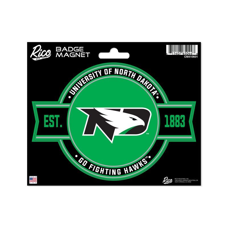 North Dakota Fighting Hawks Badge Magnet