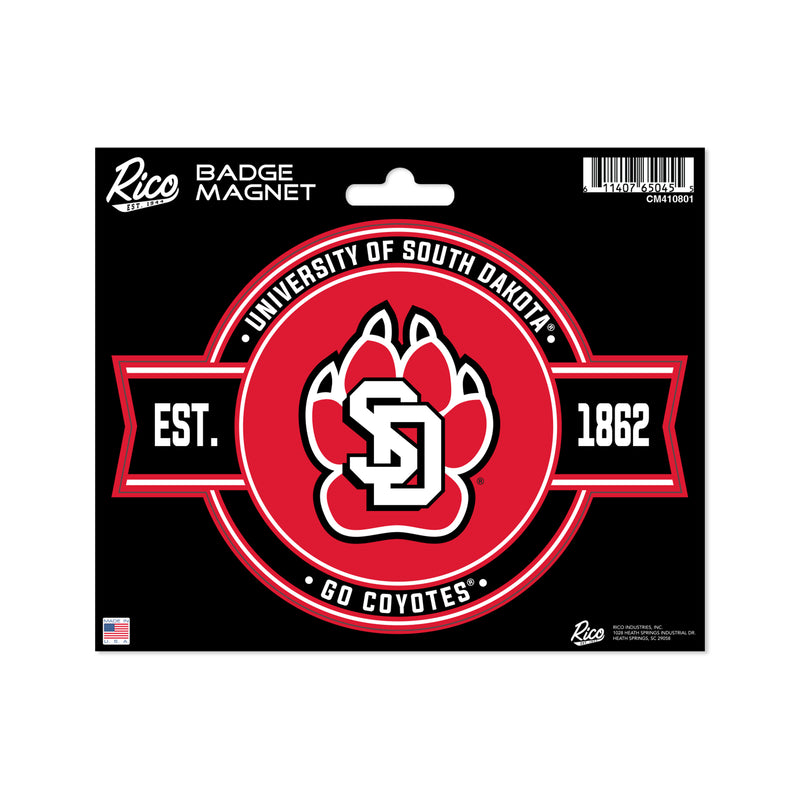 South Dakota Coyotes Badge Magnet