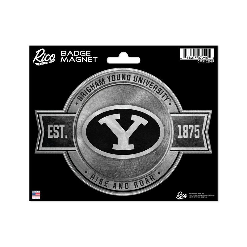 BYU Cougars Pewter Design Car Magnet