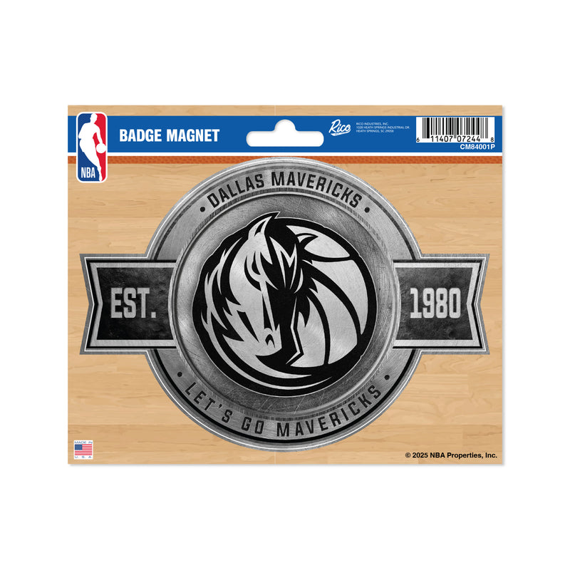 Dallas Mavericks Pewter Design Car Magnet