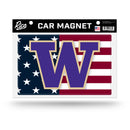 Washington Huskies USA Patriotic Design Car Magnet Sheet