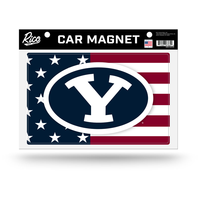 BYU Cougars USA Patriotic Design Car Magnet Sheet