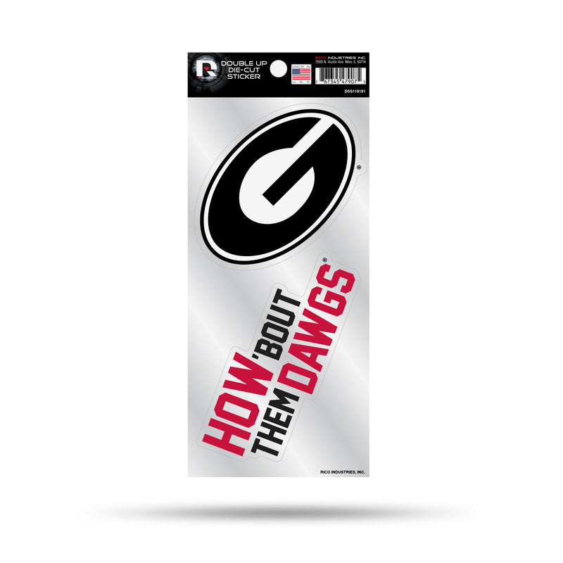 Georgia University Double Up Die Cut Sticker