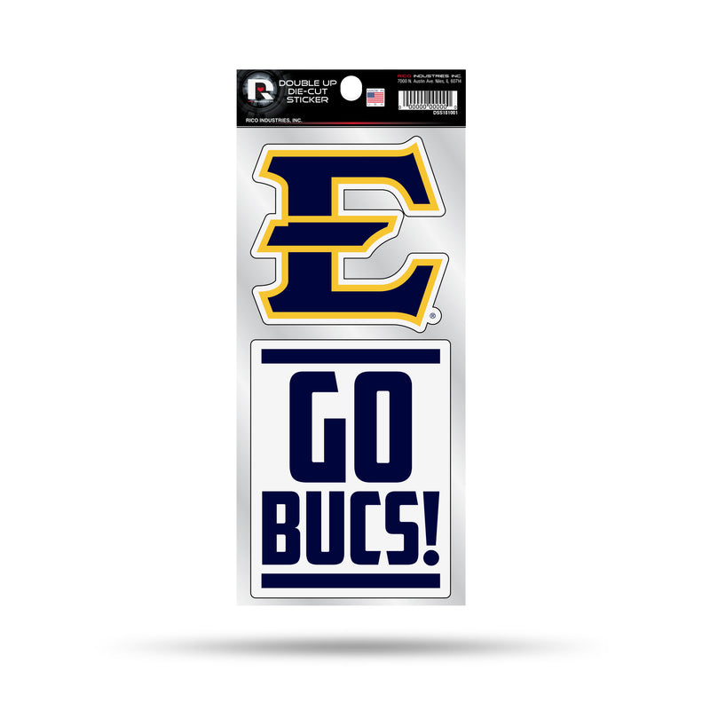East Tennessee State Double Up Die Cut Sticker