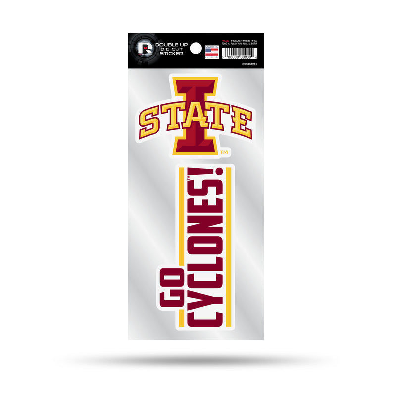 Iowa State University Double Up Die Cut Sticker