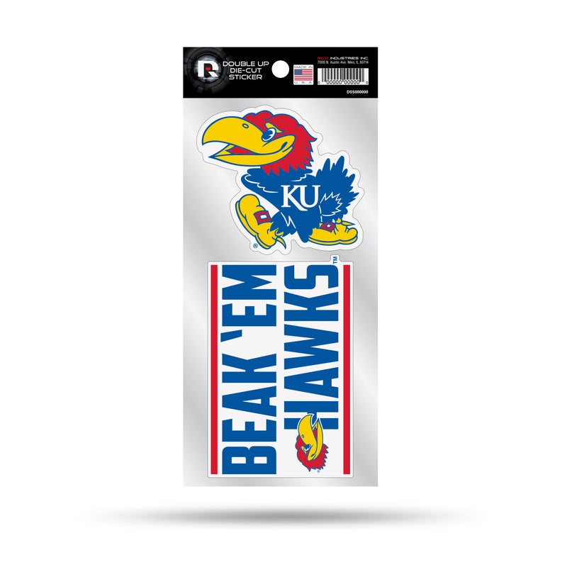 Kansas University Double Up Die Cut Sticker