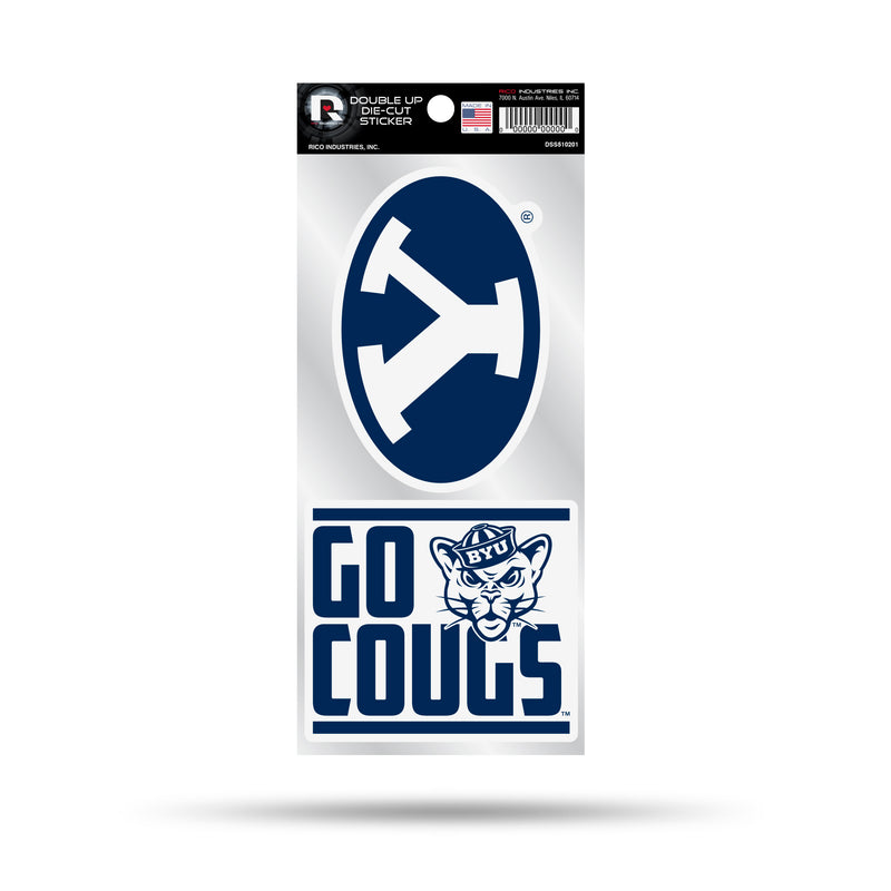 BYU Double Up Die Cut Sticker
