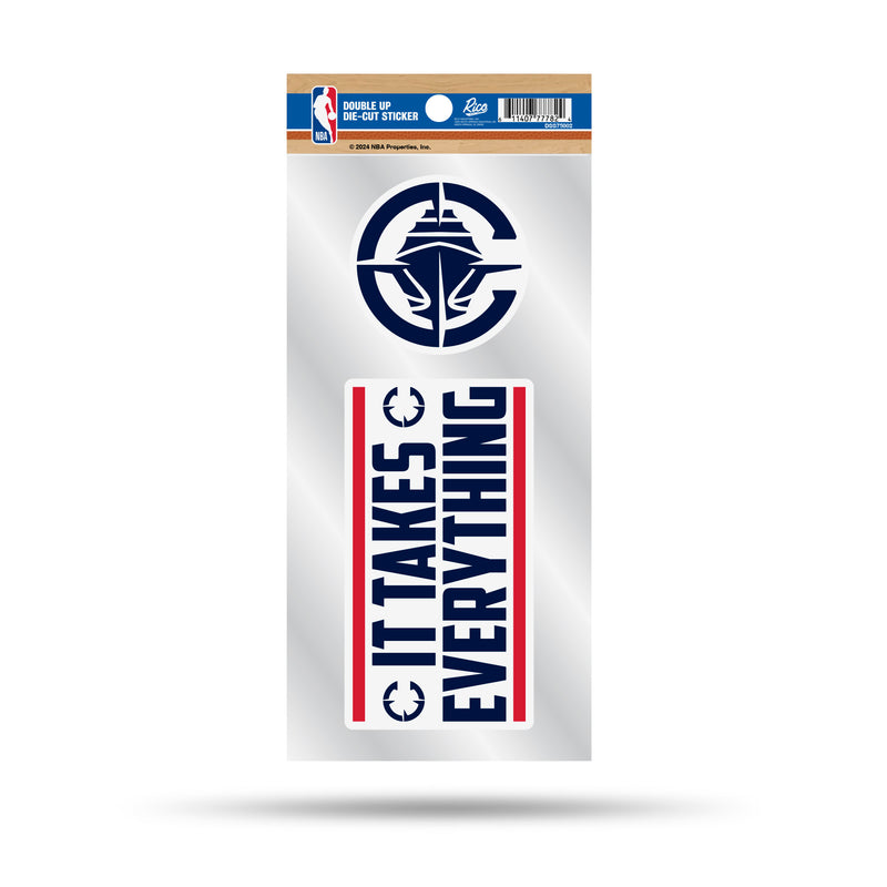 LA Clippers Double Up Die Cut Sticker