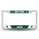 New York Jets White Plastic License Plate Frame (Printed Inserts)