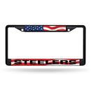 Pittsburgh Steelers Black Chrome Frame W/ Printed Inserts - American Flag Themed