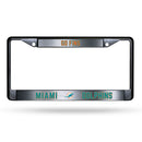 Miami Dolphins "Go Fins" Custom Black Chrome Frame