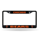 NFL Chicago Bears 12" x 6" Black Metal Car/Truck Frame Automobile Accessory By Rico Industries