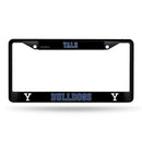 Yale Bulldogs Black Metal License Plate Frame with Printed Decal Inserts