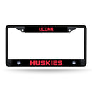 Connecticut Huskies Black Metal License Plate Frame (Printed Insert)