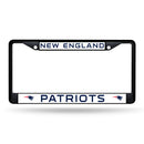 NFL New England Patriots 12" x 6" Black Metal Car/Truck Frame Automobile Accessory By Rico Industries