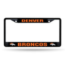 NFL Denver Broncos 12" x 6" Black Metal Car/Truck Frame Automobile Accessory By Rico Industries