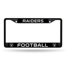 NFL Las Vegas Raiders 12" x 6" Black Metal Car/Truck Frame Automobile Accessory By Rico Industries