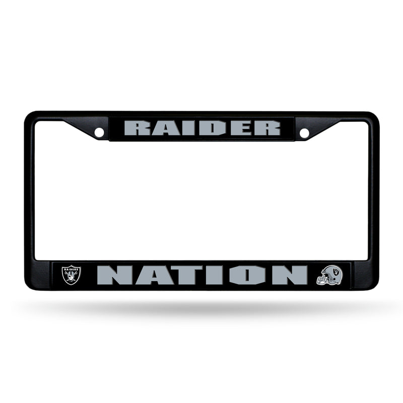 NFL Las Vegas Raiders 12" x 6" Black Metal Car/Truck Frame Automobile Accessory By Rico Industries
