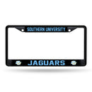 Southern Jaguars Black Metal License Plate Frame (Printed Insert)