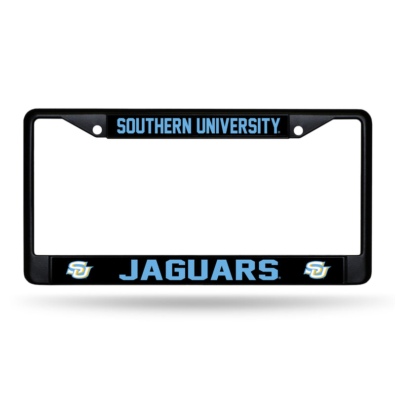 Southern Jaguars Black Metal License Plate Frame (Printed Insert)