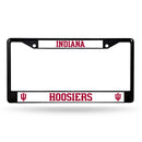 Indiana Hoosiers Black Metal License Plate Frame (White Inserts)