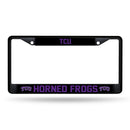 Tcu Horned Frogs Black Metal License Plate Frame (Printed Insert)