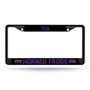 Tcu Horned Frogs Black Metal License Plate Frame (Printed Insert)