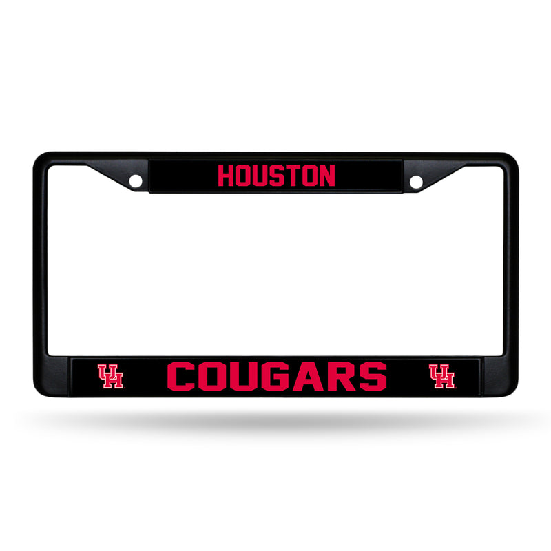 Houston Cougars Black Metal License Plate Frame (Printed Insert)