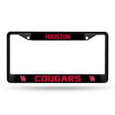 Houston Cougars Black Metal License Plate Frame (Printed Insert)