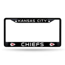 NFL Kansas City Chiefs 12" x 6" Black Metal Car/Truck Frame Automobile Accessory By Rico Industries