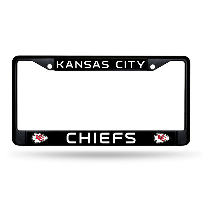 NFL Kansas City Chiefs 12" x 6" Black Metal Car/Truck Frame Automobile Accessory By Rico Industries