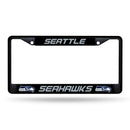 NFL Seattle Seahawks 12" x 6" Black Metal Car/Truck Frame Automobile Accessory By Rico Industries