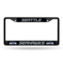 NFL Seattle Seahawks 12" x 6" Black Metal Car/Truck Frame Automobile Accessory By Rico Industries