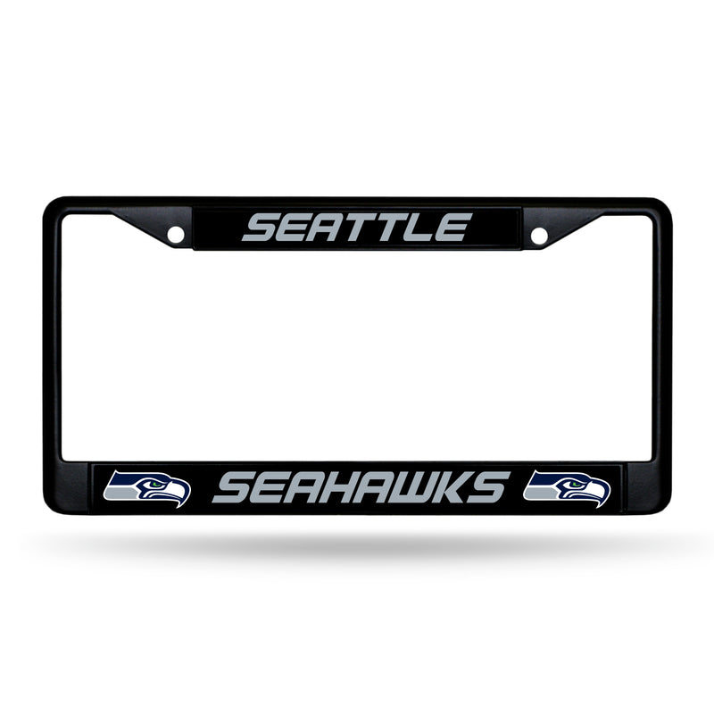 NFL Seattle Seahawks 12" x 6" Black Metal Car/Truck Frame Automobile Accessory By Rico Industries