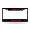 Stanford Cardinal Black Metal License Plate Frame (Printed Insert)