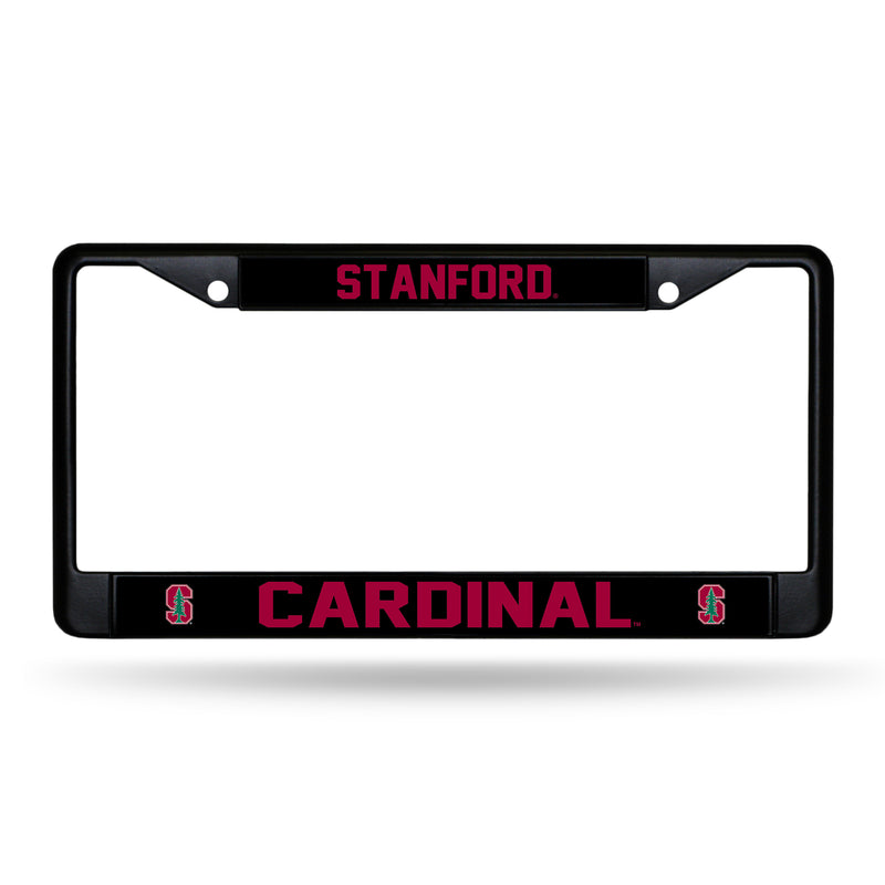 Stanford Cardinal Black Metal License Plate Frame (Printed Insert)