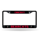 Cincinnati Bearcats Black Metal License Plate Frame (Printed Insert)
