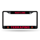 Maryland Terrapins Black Metal License Plate Frame (Printed Insert)