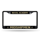 Naval Academy Midshipmen Black Metal License Plate Frame (Printed Insert)