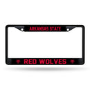 Arkansas State Red Wolves Black Chrome License Plate Frame (Printed Inserts)