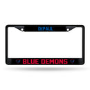 DePaul Blue Demons Black Chrome License Plate Frame (Printed Inserts)