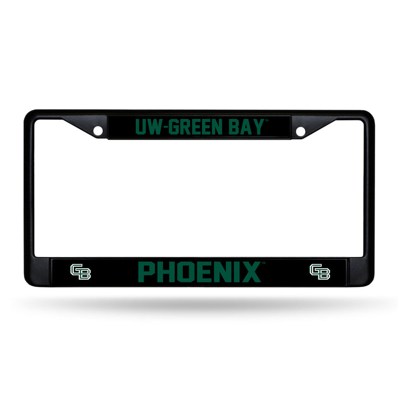 Wisconsin–Green Bay Phoenix Black Chrome License Plate Frame (Printed Inserts)