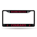 Washington State Cougars Black Metal License Plate Frame (Printed Insert)