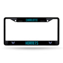 Charlotte Hornets Black Metal License Plate Frame (Printed Insert)